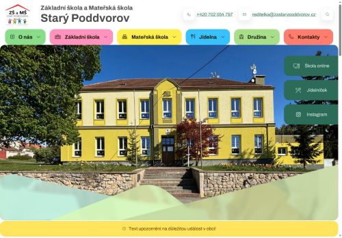 Webové stránky Základní škola a Mateřská škola Starý Poddvorov, příspěvková organizace, Starý Poddvorov