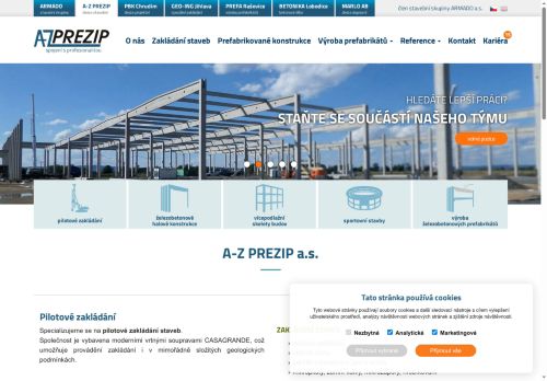 A-Z PREZIP a.s. nabízí práci na pozici betonáři, železobetonáři a příbuzní pracovníci v obci Horní Lukavice