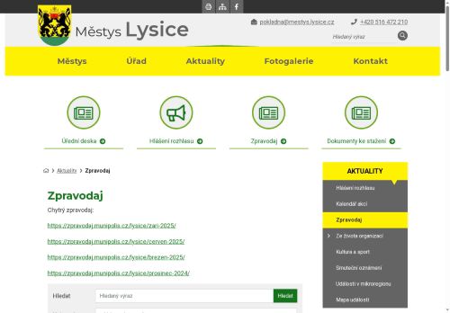 Zobrazit webové stránky Lysický zpravodaj