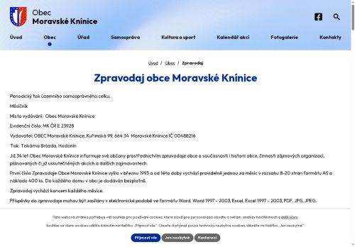 Zobrazit webové stránky Zpravodaj obce Moravské Knínice
