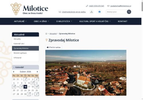Zobrazit webové stránky Zpravodaj Milotice