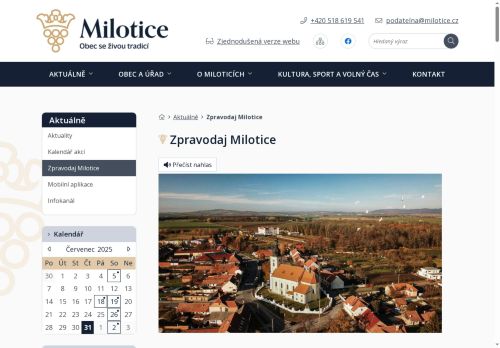 Zobrazit webové stránky Zpravodaj Milotice