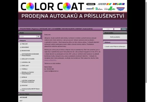 Zobrazit webové stránky Color coat