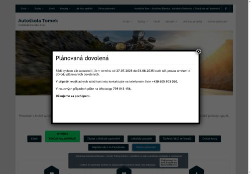 Zobrazit webové stránky Autoškola Tomek