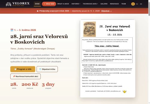 Zobrazit webové stránky Velorex - Tomáš Kostík