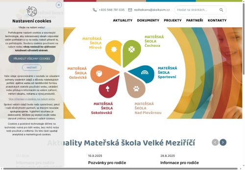 Webové stránky Mateřská škola Velké Meziříčí, příspěvková organizace, Velké Meziříčí