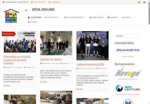 Gymnázium, Střední pedagogická škola, Obchodní akademie a Jazyková škola s právem státní jazykové zkoušky Znojmo, příspěvková organizace nabízí práci na pozici psycholog m/ž v obci Znojmo