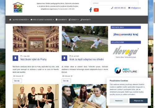 Gymnázium, Střední pedagogická škola, Obchodní akademie a Jazyková škola s právem státní jazykové zkoušky Znojmo, příspěvková organizace nabízí práci na pozici Kuchař/ka v obci Znojmo