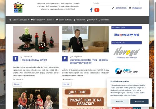 Gymnázium, Střední pedagogická škola, Obchodní akademie a Jazyková škola s právem státní jazykové zkoušky Znojmo, příspěvková organizace nabízí práci na pozici Kuchař/ka v obci Znojmo