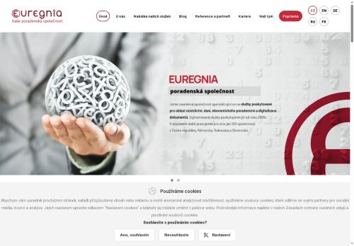Webové stránky EUREGNIA, s.r.o., Uherské Hradiště