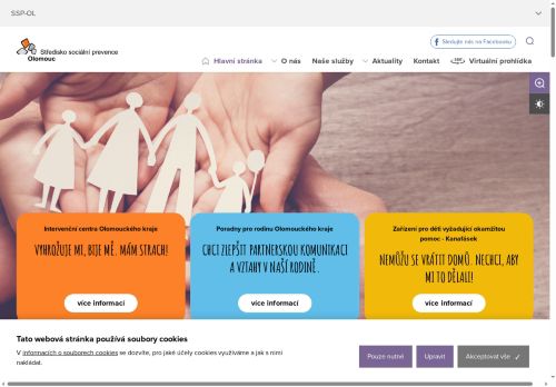 Webové stránky Středisko sociální prevence Olomouc, příspěvková organizace, Prostějov