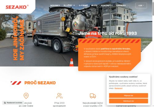 Webové stránky SEZAKO Prostějov s.r.o., Hustopeče