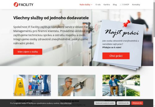 Webové stránky IF FACILITY a.s., Prostějov