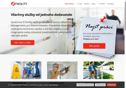 Webové stránky IF FACILITY a.s., Prostějov