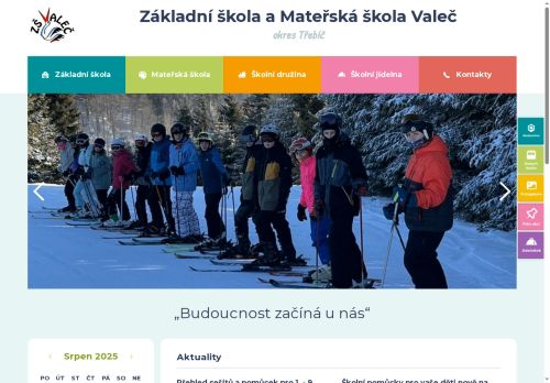 Webové stránky Základní škola a Mateřská škola Valeč, Valeč
