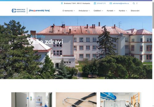 Webové stránky Nemocnice Hustopeče, příspěvková organizace, Hustopeče