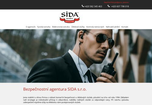 Webové stránky SIDA s.r.o., Vyškov