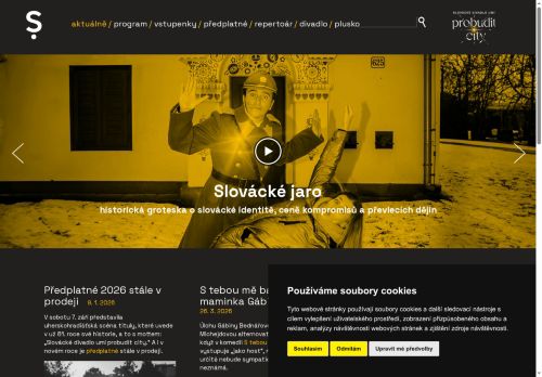 Webové stránky Slovácké divadlo Uherské Hradiště, příspěvková organizace, Uherské Hradiště