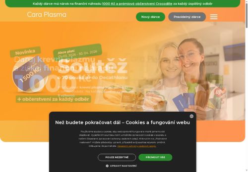 Zobrazit webové stránky Cara Plasma - odběrové místo Kolín