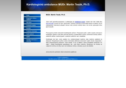 Zobrazit webové stránky Kardiologická ambulance – MUDr. Martin Tesák, Ph.D.