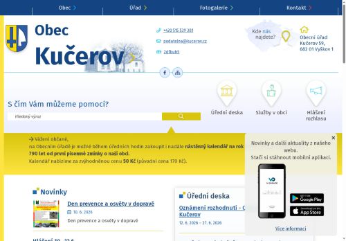 Zobrazit webové stránky Obecní úřad Kučerov