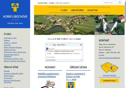 Zobrazit webové stránky Obecní úřad Horní Libochová