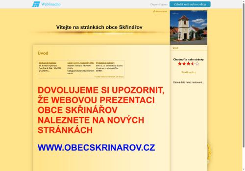 Zobrazit webové stránky Obecní úřad Skřinářov