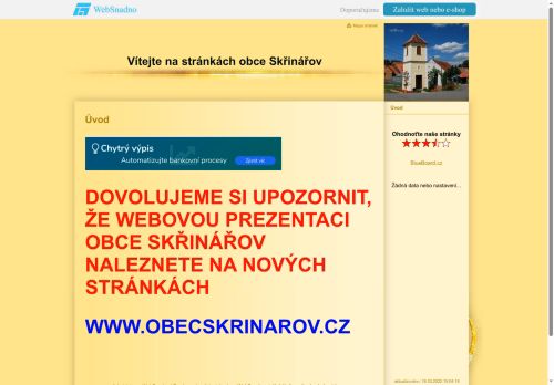 Zobrazit webové stránky Obecní úřad Skřinářov