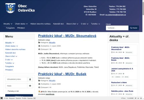 Zobrazit webové stránky Obecní úřad Oslavička