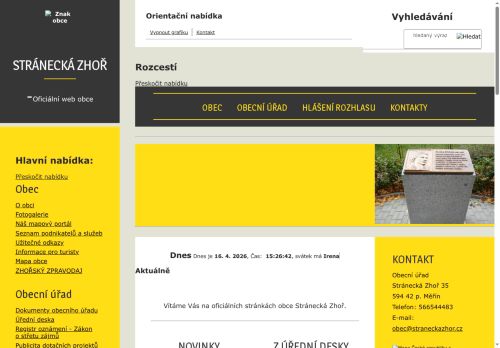 Zobrazit webové stránky Obecní úřad Stránecká Zhoř