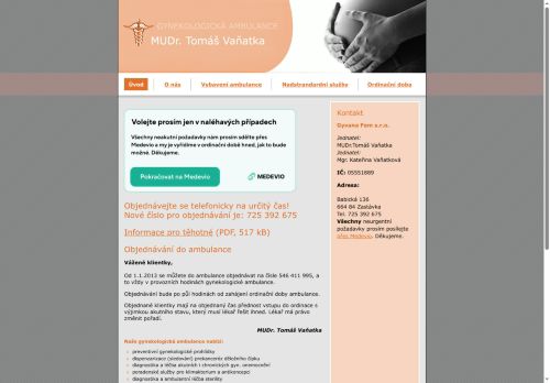 Zobrazit webové stránky Gynekologická ambulance - MUDr. Tomáš Vaňatka