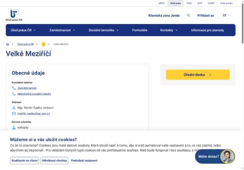 Zobrazit webové stránky Úřad práce Velká Bíteš