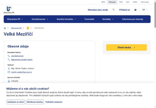 Zobrazit webové stránky Úřad práce Velká Bíteš