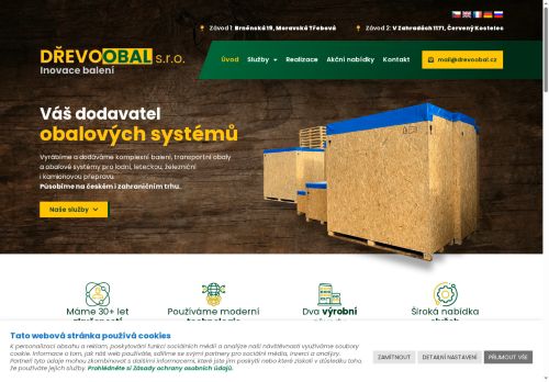 Webové stránky DŘEVOOBAL JARÝ A HUDOUSEK s.r.o., Moravská Třebová