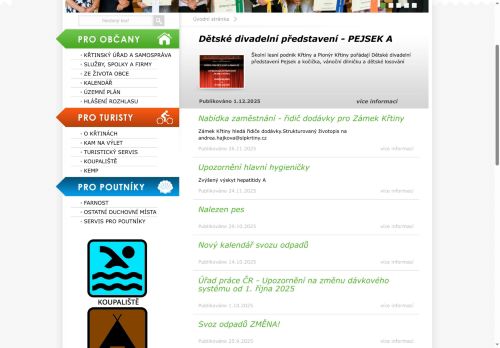 Zobrazit webové stránky Úřad městyse Křtiny