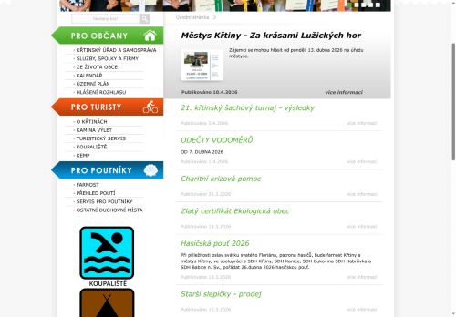 Zobrazit webové stránky Úřad městyse Křtiny