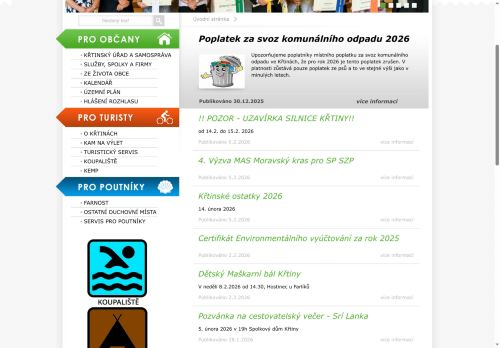 Zobrazit webové stránky Úřad městyse Křtiny