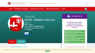 Zobrazit webové stránky Praktický lékař pro dospělé - MUDr. Jarmila Hálová