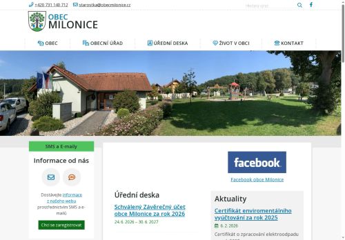 Zobrazit webové stránky Obecní úřad Milonice