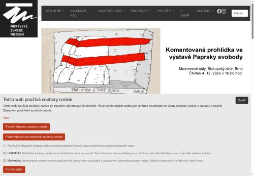Webové stránky Moravské zemské muzeum, Brno