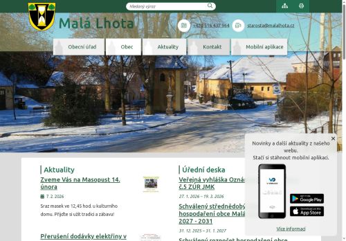 Zobrazit webové stránky Obecní úřad Malá Lhota