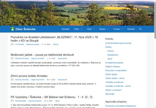 Zobrazit webové stránky Obecní úřad Šošůvka