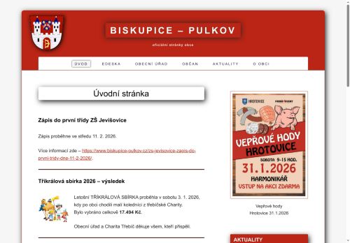 Zobrazit webové stránky Obecní úřad Biskupice-Pulkov