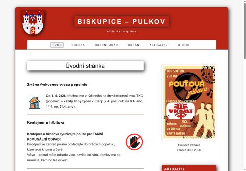 Zobrazit webové stránky Obecní úřad Biskupice-Pulkov