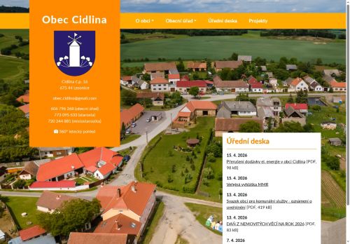 Zobrazit webové stránky Obecní úřad Cidlina