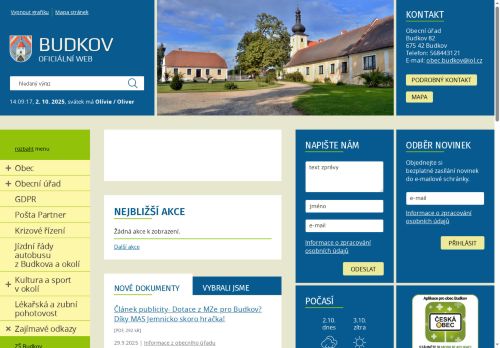 Zobrazit webové stránky Obecní úřad Budkov