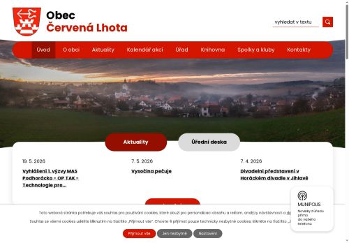 Zobrazit webové stránky Obecní úřad Červená Lhota