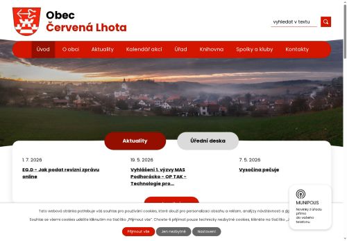 Zobrazit webové stránky Obecní úřad Červená Lhota