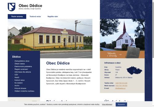 Zobrazit webové stránky Obecní úřad Dědice