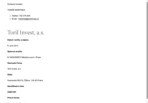 Toril Invest, a. s. nabízí práci na pozici ŘIDIČ AUTODOMÍCHÁVAČE v obci Nymburk